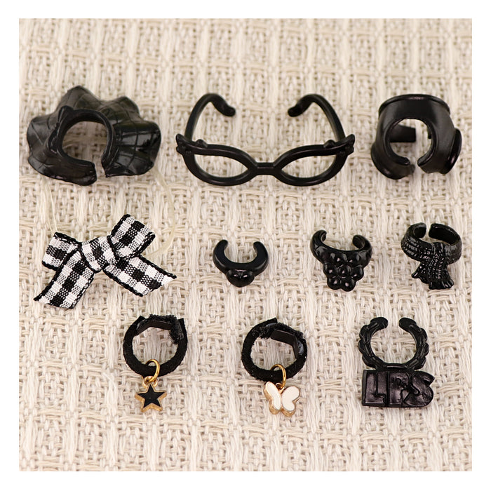 10 Pcs mini accessories black set