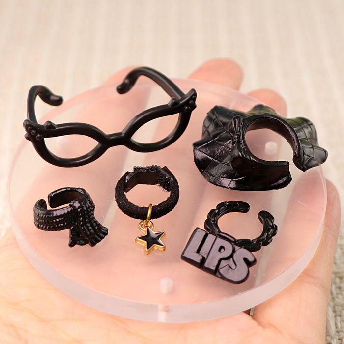 10 Pcs mini accessories black set