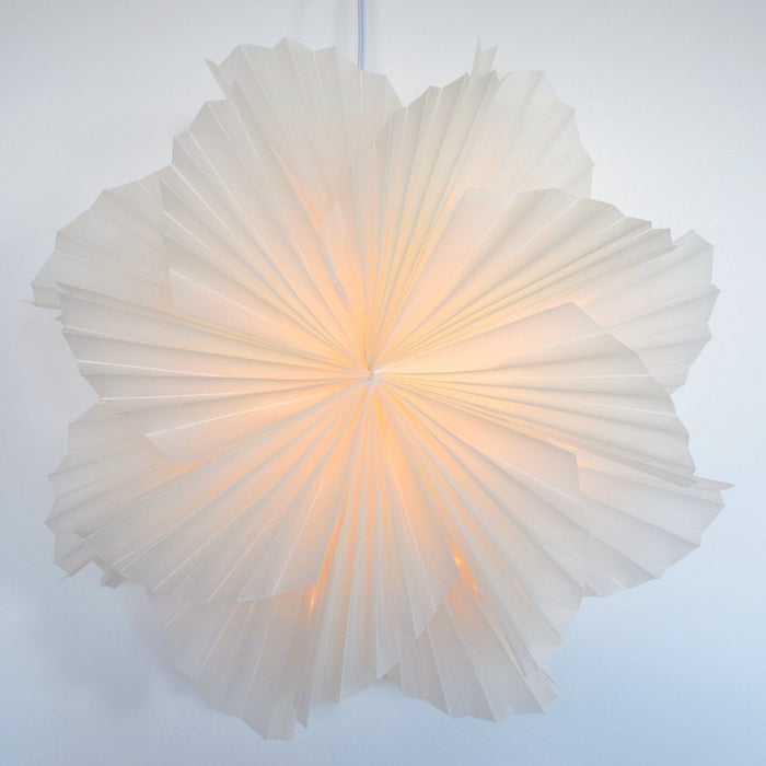 16" White Glacier Snowflake Star Lantern Pizzelle Design