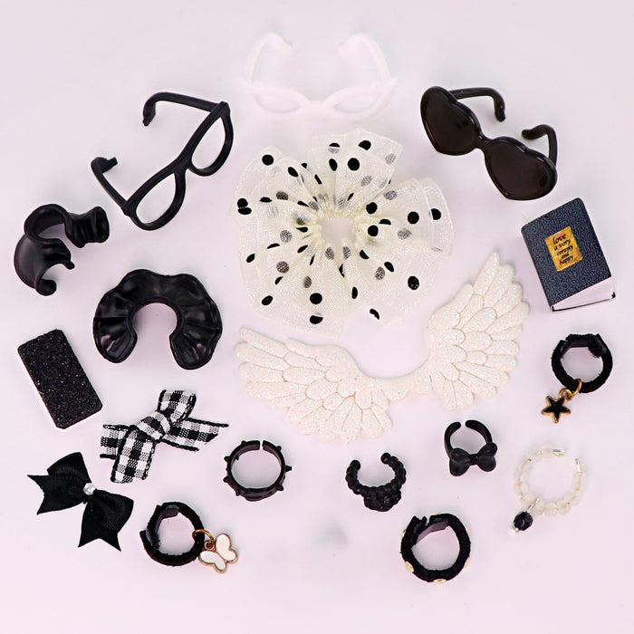 18 pcs black accessories lot H08