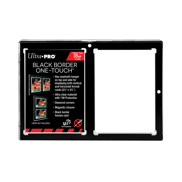 2-Card Wall Mount Display Case for 35pt Trading Cards (UV ONE-TOUCH Magnetic Holder)