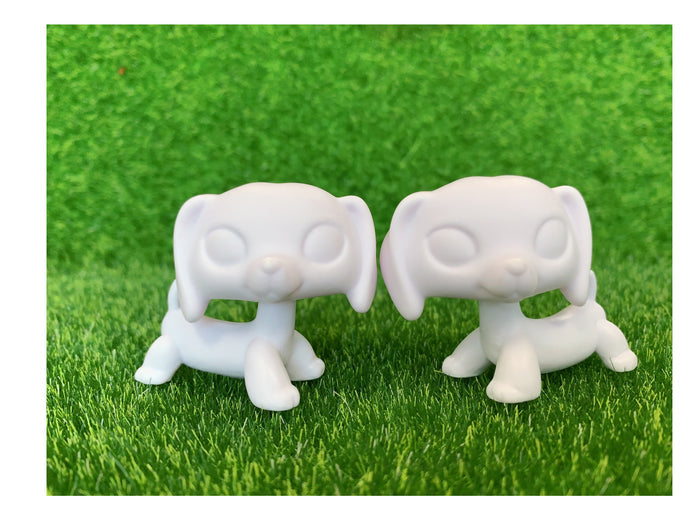 2 Pcs lps dachsund white base pack