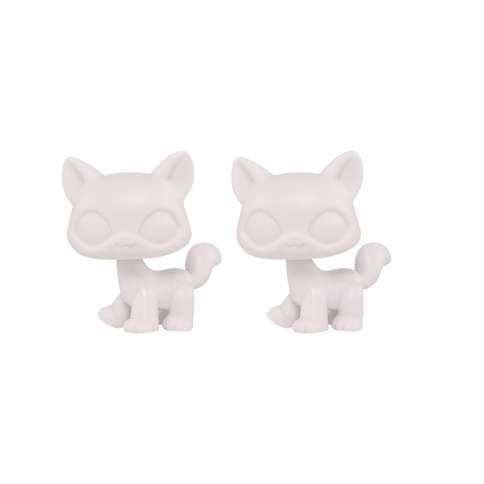 2 Pcs lps walking cat white base pack