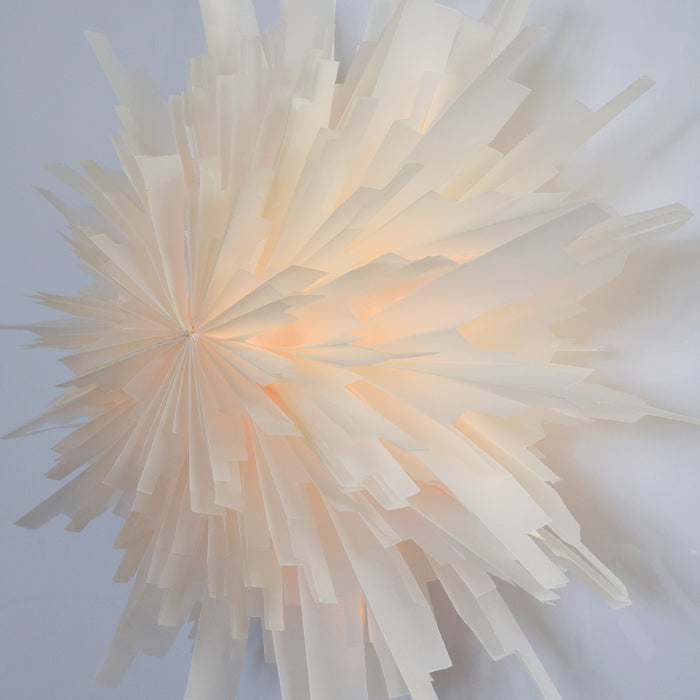 24" White Hiemal Snowflake Star Lantern Pizzelle Design