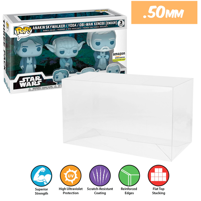 star wars force ghost anakin 3 pack best funko pop protectors thick strong uv scratch flat top stack vinyl display geek plastic shield vaulted eco armor fits collect protect display case kollector protector