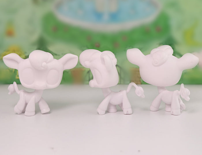 3 Pcs mini cow white base pack
