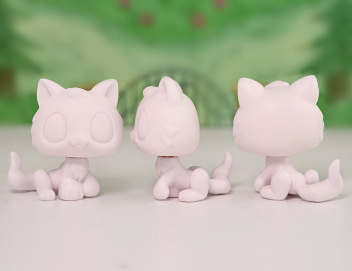3 Pcs mini kitten white base pack