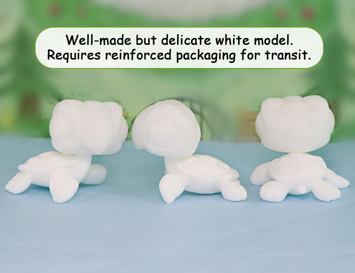 3 Pcs mini sea turtle white base pack