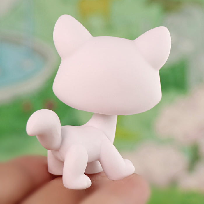 3 Pcs mini walking cat white base pack