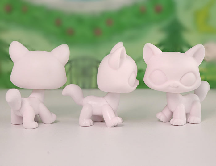3 Pcs mini walking cat white base pack