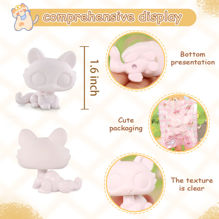 5 Pcs lps crouching cat white base pack
