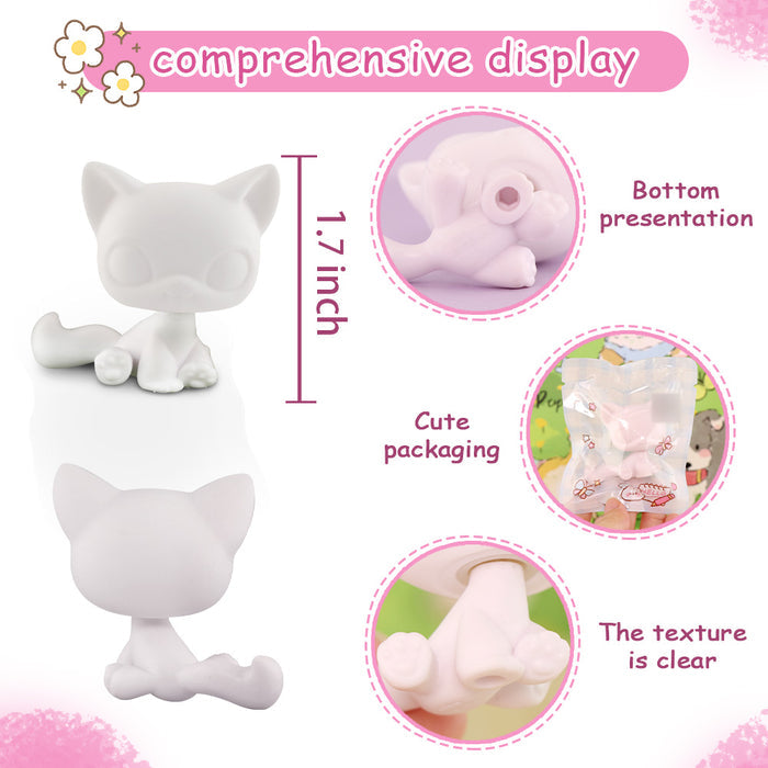 5 Pcs lps sitting cat white base pack