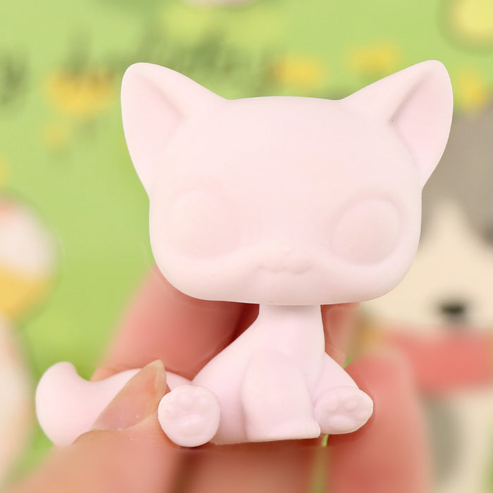5 Pcs lps sitting cat white base pack