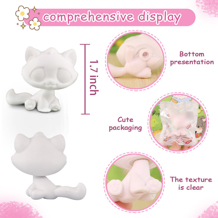 5 Pcs lps tabby bonbon cat white base pack