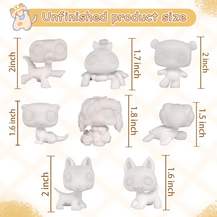 8 Pcs mini white base pack ( not bobble head)