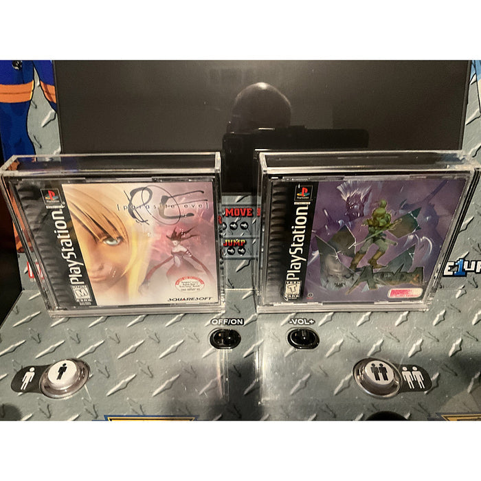 Acrylic Hard Case for DOUBLE DISC CD, PS1 Video Game Box (4mm thick, UV & Slide Bottom)