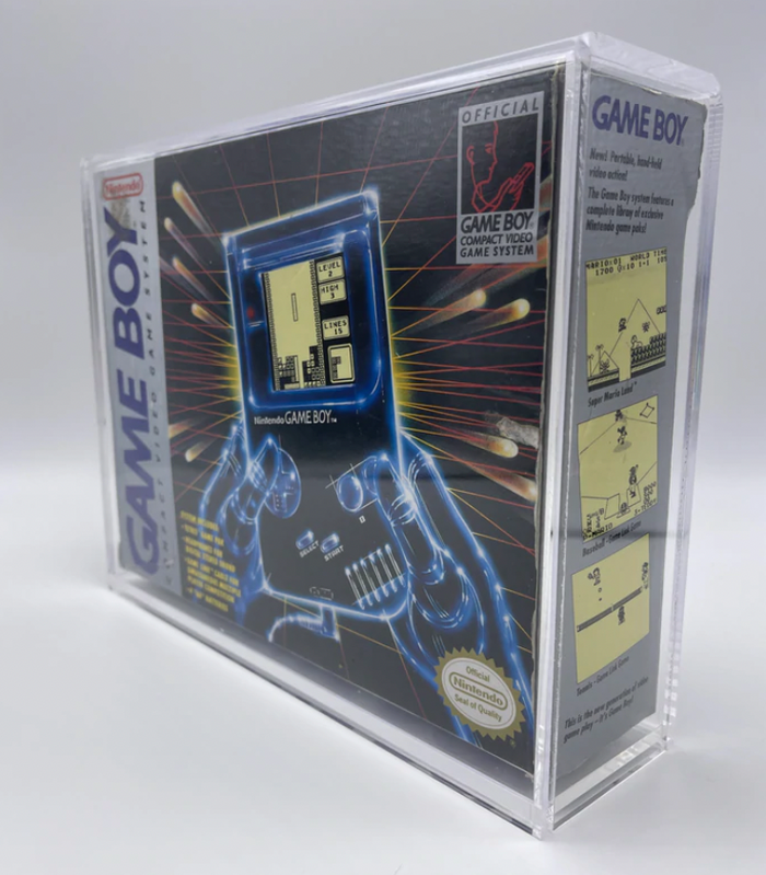Acrylic Case for GAME BOY Video Game Console Box 4mm thick, UV & Slide Bottom on The Pop Protector Guide by Display Geek