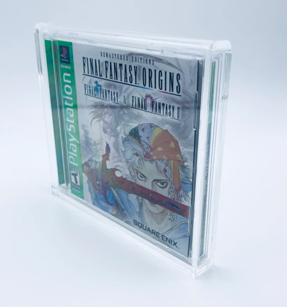 Acrylic Case for SINGLE DISC CD, PS1 Video Game Box 4mm thick, UV & Slide Bottom on The Pop Protector Guide by Display Geek