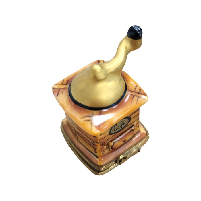 Antique Coffee Grinder Limoges box, hand-painted porcelain made in France