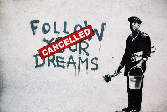 Banksy Follow Your Dreams, Banksy Street Art Painting, Oil on Canvas