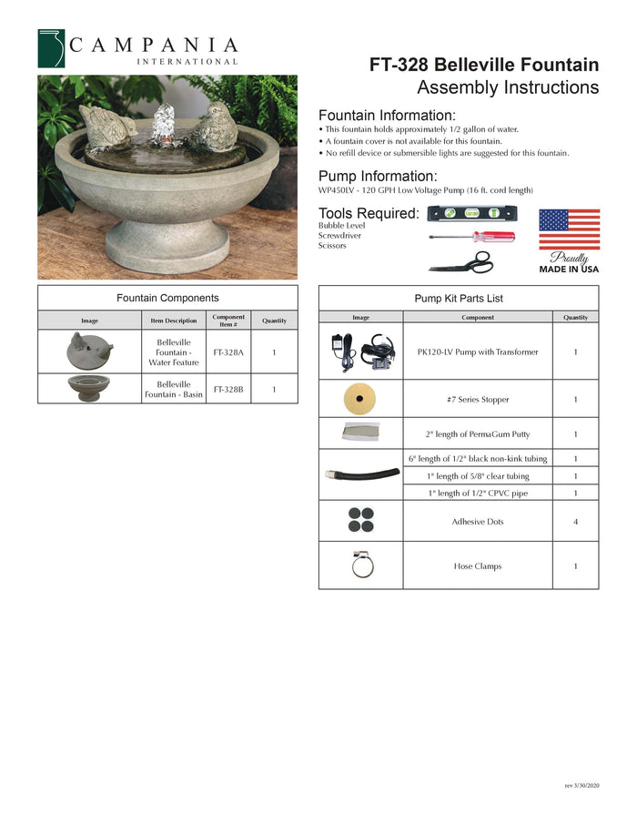 Belleville Garden Fountain - Outdoor Art Pros