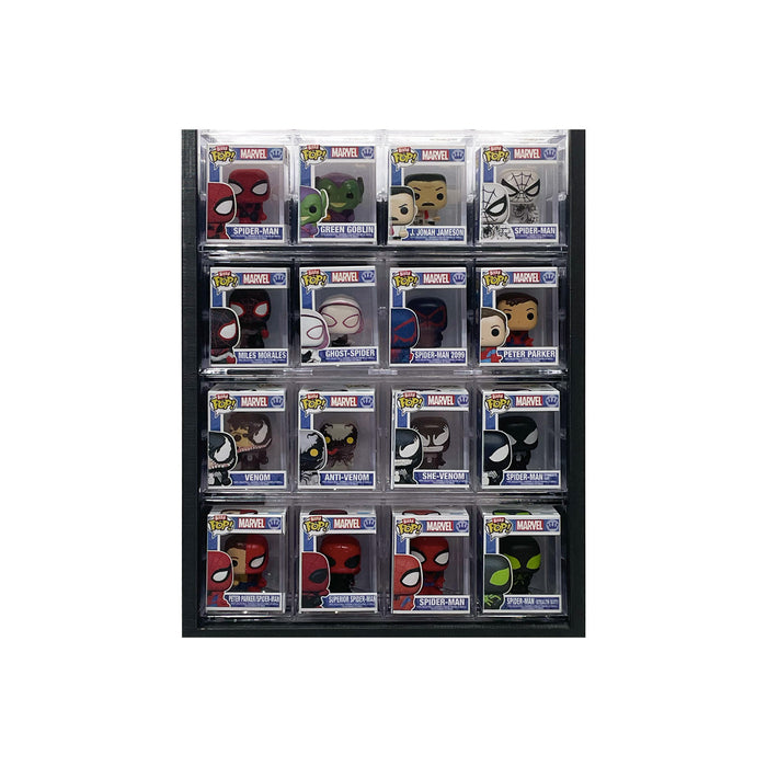 Bitty Pops in Acrylic Sleeves - Display Case for Funko Bitty Pops, Wall Mountable & Stackable Pop Shelf (3D Printed)
