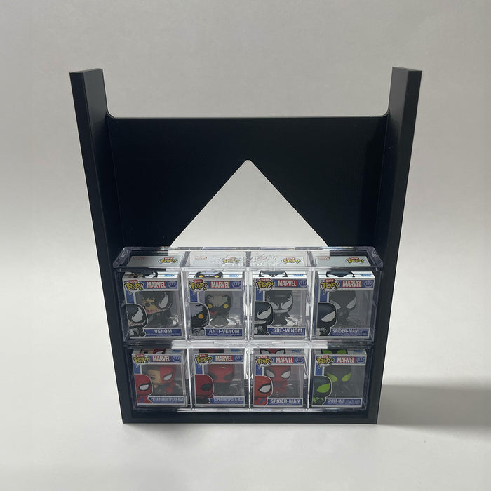Fill it up - Bitty Pops in Acrylic Sleeves - Display Case for Funko Bitty Pops, Wall Mountable & Stackable Pop Shelf (3D Printed)