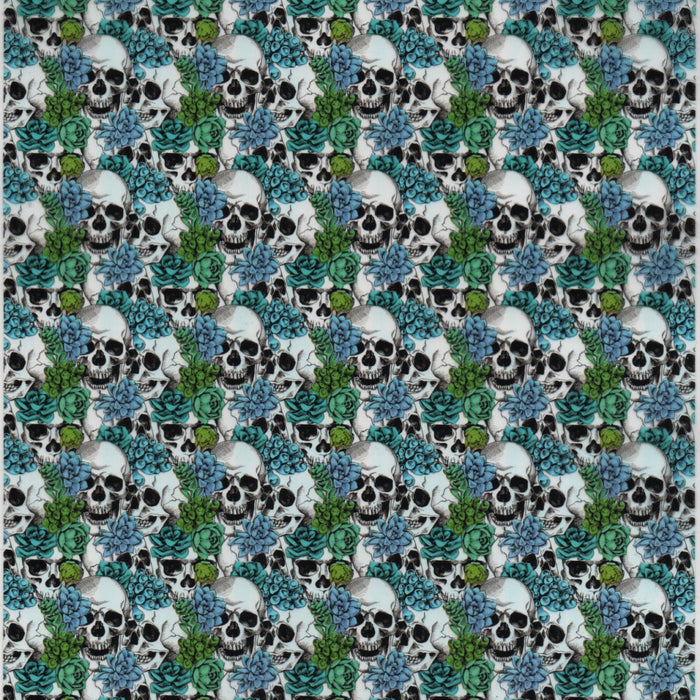 Blue Floral Skull