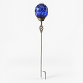 Blue Glass Globe Decorative Garden Stake