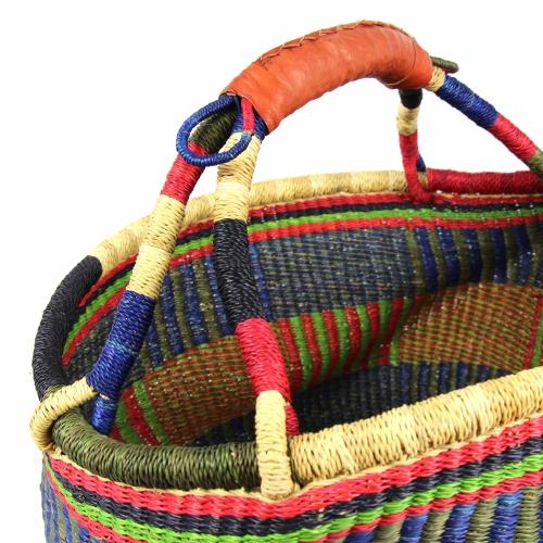 Bolga Market Basket, Large - Mixed Colors - TheHomeToGo