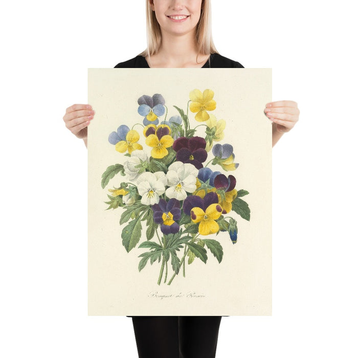 Bouquet of Pansies (Plate 67) by Pierre Joseph Redouté, 1827