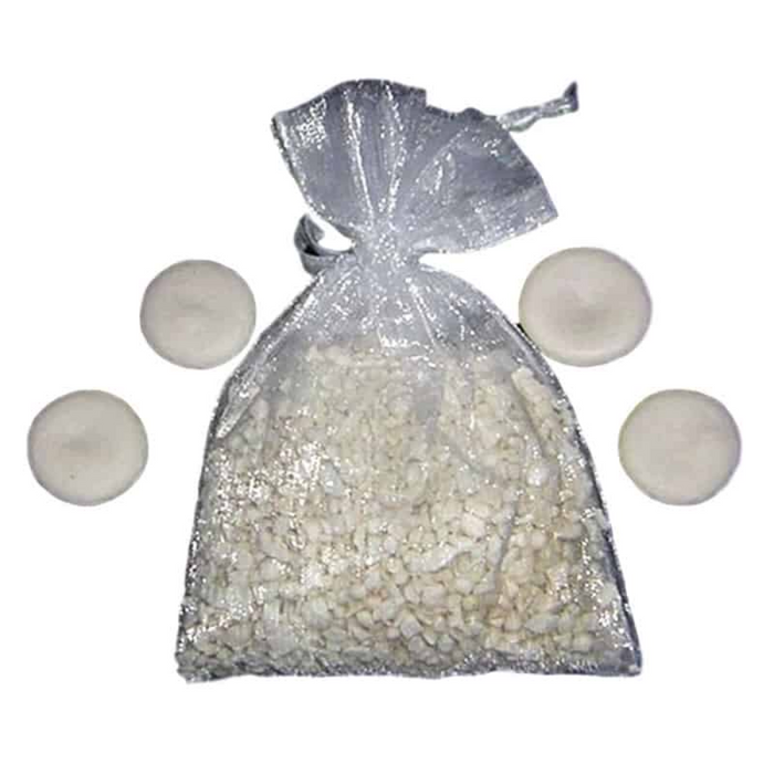 Bundle: Star Chamber with metabolic energetic and mineral alchemy support, featuring a bag of white stones and four round disks.