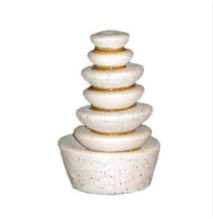 Metabolic Energetic and Mineral Alchemy Support decorative stone water fountain for energizing and cleansing.
