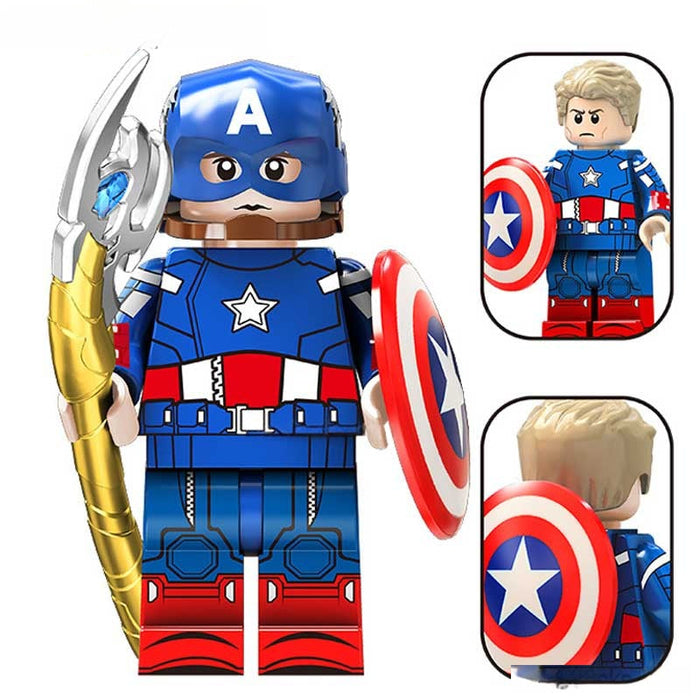 Captain America Steve Rogers (Marvel Avengers) - Custom Building Blocks Mini Figures Compatible with Brick Building System
