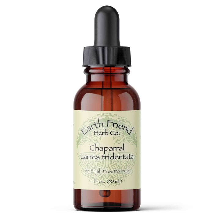 Chaparral - Botanical Matrix for Free Radical Protection liquid extract by Earth Friend Herb Co in amber bottle.
