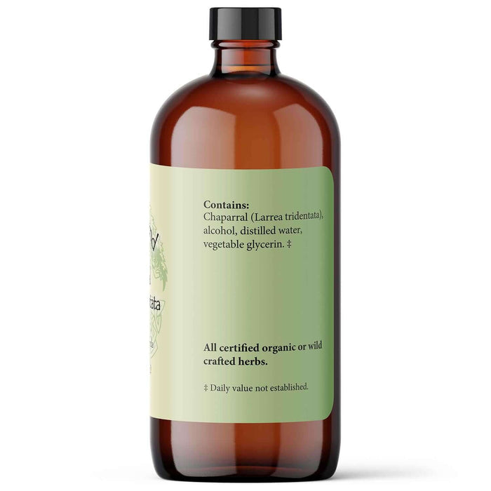 Chaparral - Botanical Matrix for Free Radical Protection in a glass bottle with ingredient details on the label.