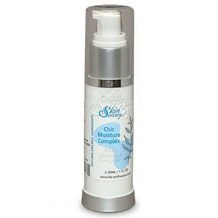 Chic Moisture Complex - Botanical Face Moisturizer in a pump bottle by Skin Sorcery, 30ml, 1 fl oz.