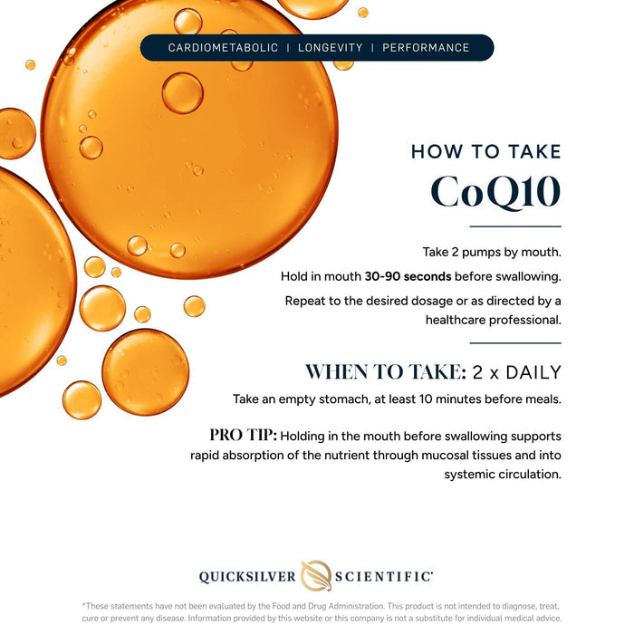 How to take Liposomal Coenzyme Q10 instructions with dosage and tips for optimal absorption.