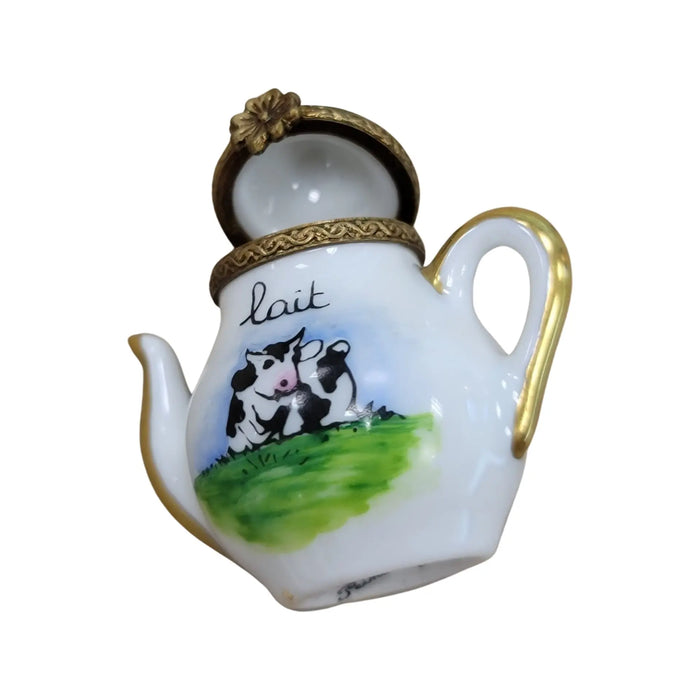 Cow Lait Tea Pot Limoges box shown from another angle