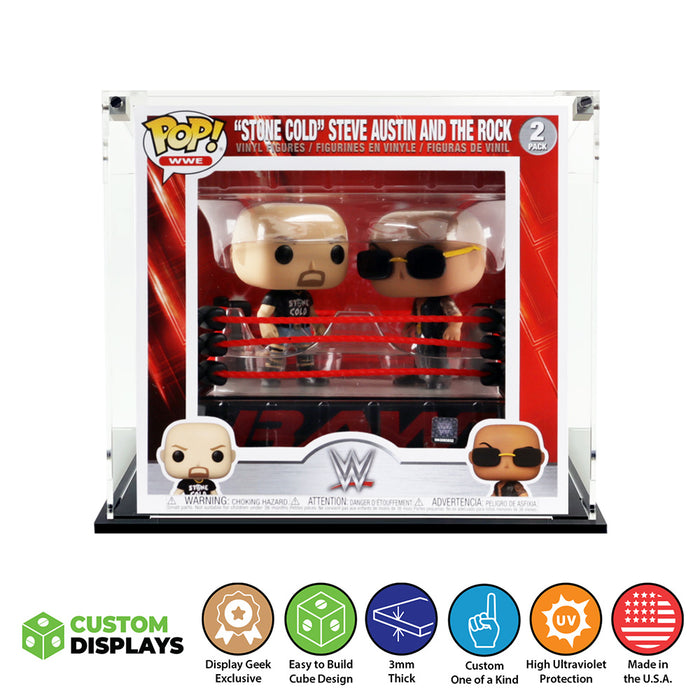 2 PACK WWE RING - 3mm thick Custom Acrylic Display Case for Funko Pop Grail Boxes (8h x 8.5w x 8.5d) by Display Geek Flying Box 3mm thick dust and dirt protection