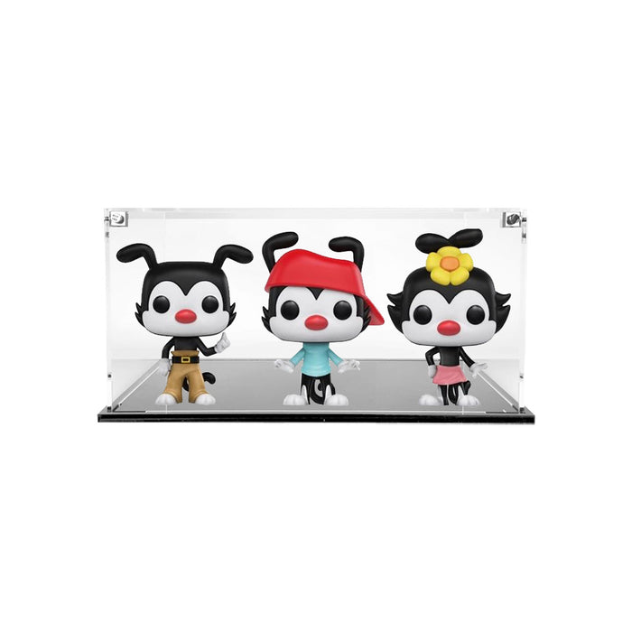 3 POPS SIDE BY SIDE - 3mm thick Custom Acrylic Display Case for Funko Pops Out of Box by Display Geek Flying Box 3mm thick dust and dirt protection