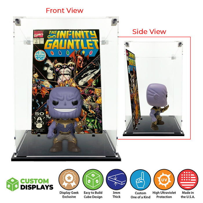 COMIC BOOK COMBO - 3mm thick Custom Acrylic Display Case for Funko Pop Grail Boxes (Display Size 10.5h x 8w x 4d) by Display Geek Flying Box 3mm thick dust and dirt protection