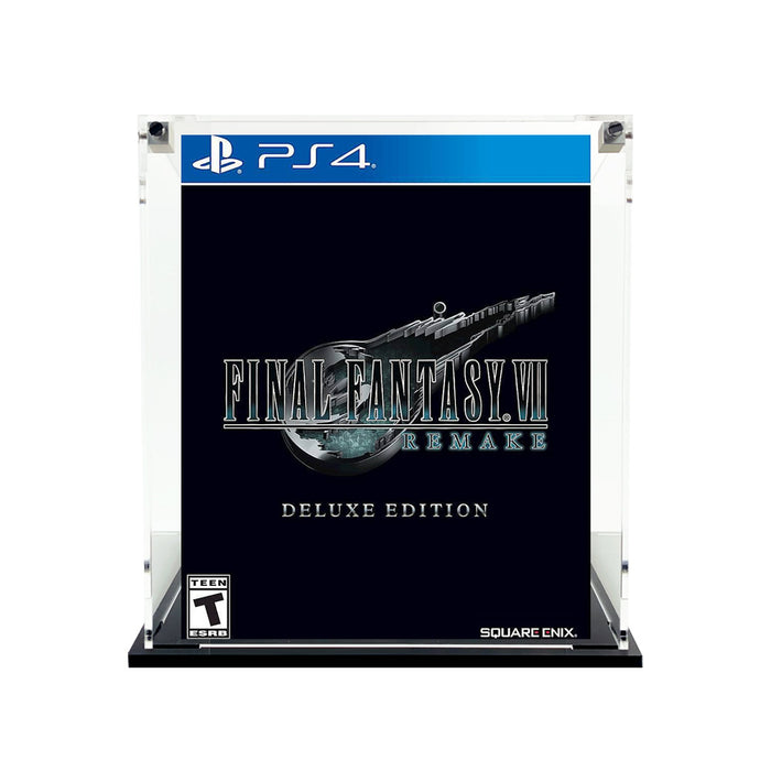 Custom Acrylic Display Case for FFVII REMAKE DELUXE FOR PS4 Video Game Boxes (3mm thick, UV Resistant) Fits 6.75h x 5.5w x 1.75d