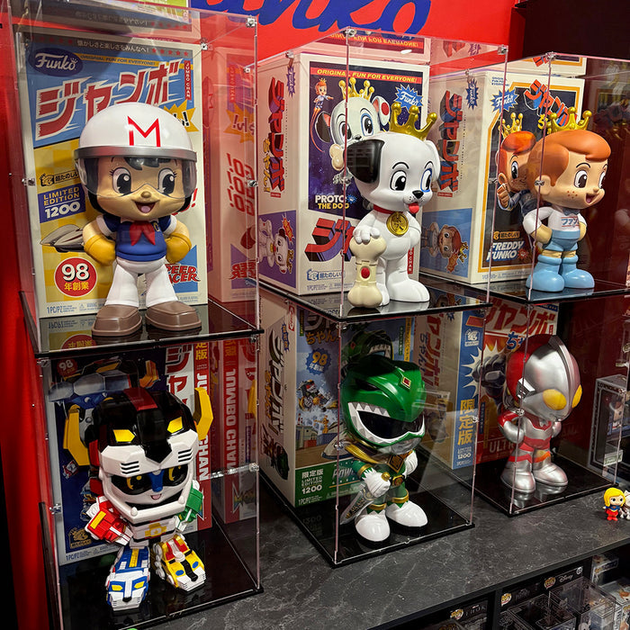 JUMBO CHAN COMBO - Custom Acrylic Display Case for Funko Grail Box & Figure Together by Display Geek Flying Box 3mm thick dust and dirt protection