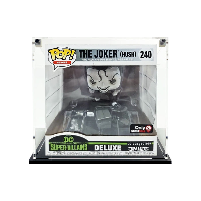 POP DELUXE JIM LEE - Custom Acrylic Display Case for Funko Pop Grail Boxes (6.25h x 6w x 5d) by Display Geek Flying Box 3mm thick dust and dirt protection