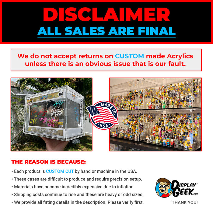 POP DVD MAKING FUN BRIAN - 3mm thick Custom Acrylic Display Case for Funko Pop Grail Boxes (7h x 11w x 3.75d) by Display Geek Flying Box 3mm thick dust and dirt protection