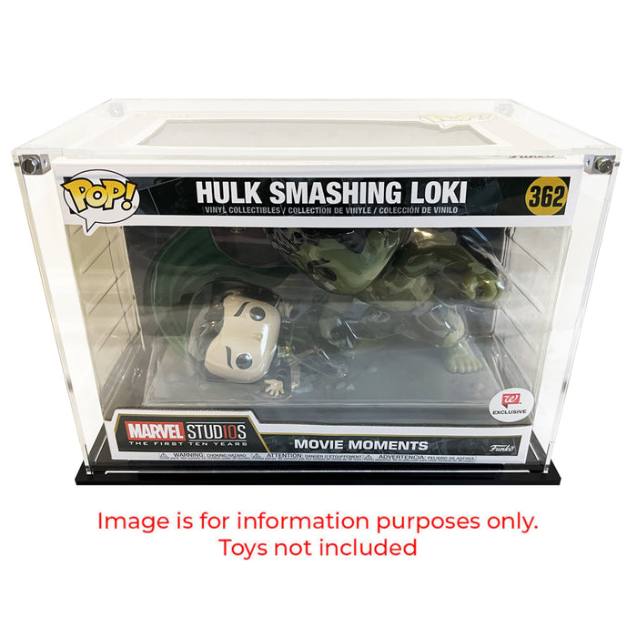 POP MOVIE MOMENTS - 3mm thick Custom Acrylic Display Case for Funko Pop Grail Boxes (7.5h x 10w x 5.75d) by Display Geek Flying Box 3mm thick dust and dirt protection