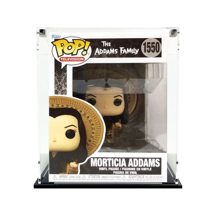 Morticia Addams on Wicker Chair #1550 Pop Deluxe - 3mm thick Custom Acrylic Display Case for Funko Pop Grail Boxes (7.25h x 5.5w x 4.5d) by Display Geek Flying Box 3mm thick dust and dirt protection