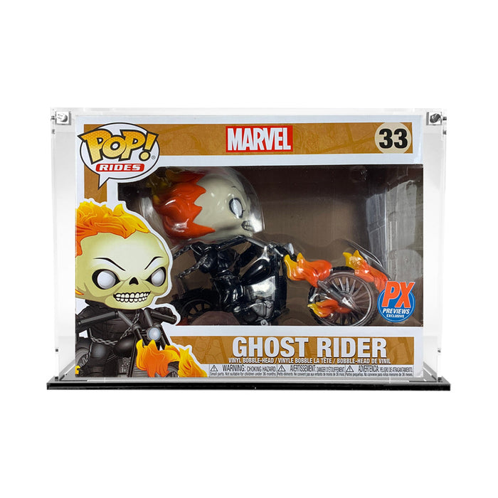 POP RIDES MOTORCYCLE - 3mm thick Custom Acrylic Display Case for Funko Pop Grail Boxes (4.5h x 8.25w x 6.5d) by Display Geek Flying Box 3mm thick dust and dirt protection