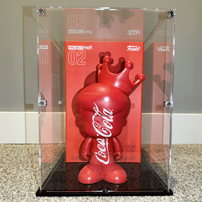 PROJECT FRED COMBO - Custom Acrylic Display Case for Funko Grail Box & Figure Together by Display Geek Flying Box 3mm thick dust and dirt protection